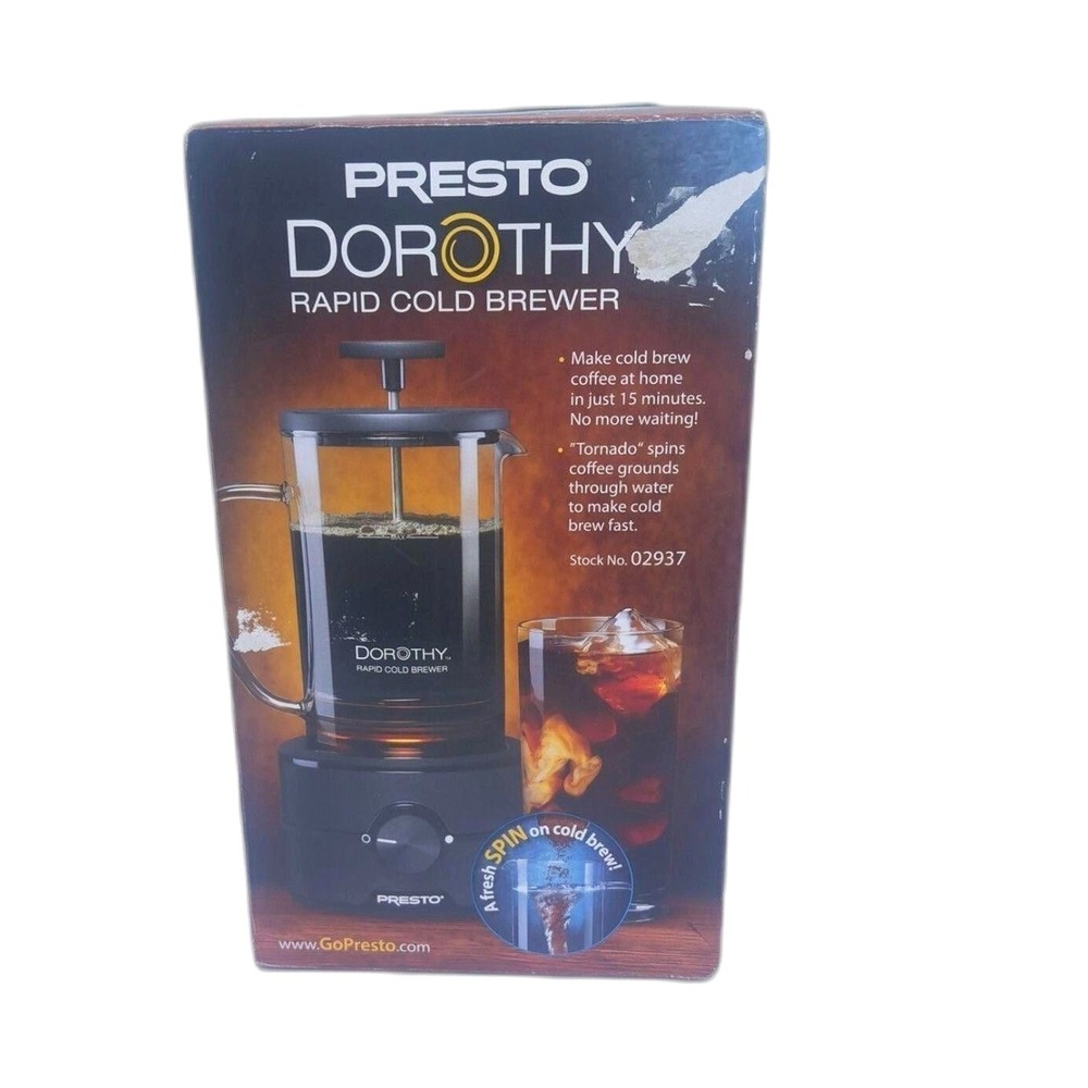 Presto‎ Dorothy Rapid Cold Brewer 02937 Glass Carafe 22oz Black 15 Minute Brew
